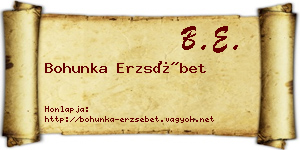 Bohunka Erzsébet névjegykártya