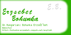 erzsebet bohunka business card